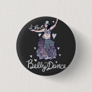 Ik hou van Belly Dance Ronde Button 3,2 Cm