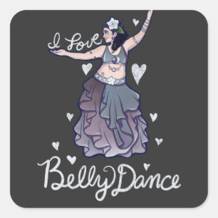 Ik hou van Belly Dance Vierkante Sticker
