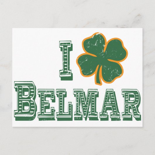 Ik hou van Belmar - St. Patrick's Day Briefkaart (Voorkant)