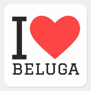 Ik hou van beluga vierkante sticker