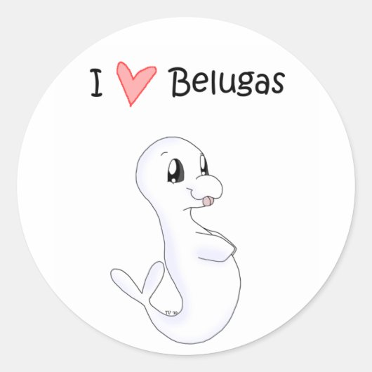 Ik hou van Belugas Sticker (Voorkant)
