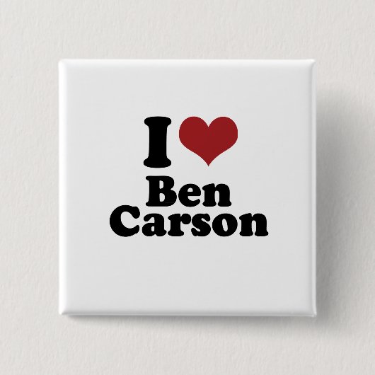 Ik hou van Ben Carson voor President Vierkante Button 5,1 Cm (Voorkant)