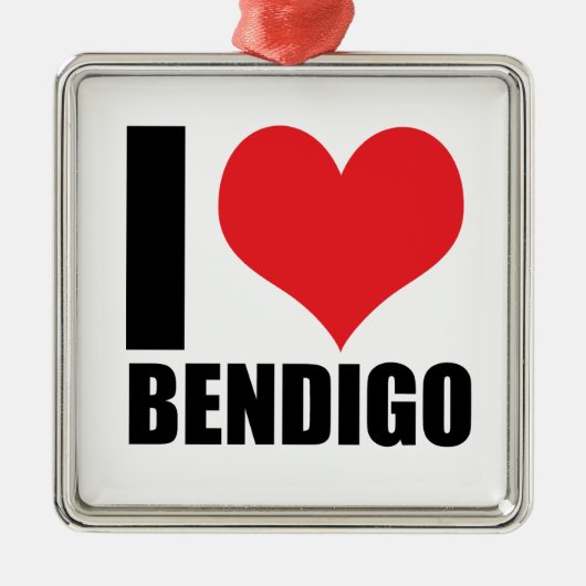 Ik hou van Bendigo Metalen Ornament (Voorkant)