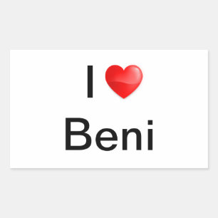 Ik hou van Beni Rechthoekige Sticker