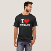 Ik hou van Benjamin I Heart Benjamin naam T Shirt (Voorkant volledig)