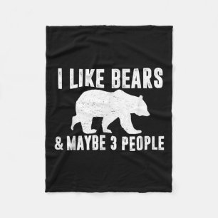 Ik hou van Beren Misschien 3 mensen Grappig Quote Fleece Deken