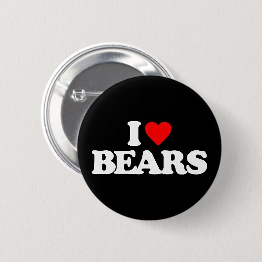 Ik hou van BEREN Ronde Button 5,7 Cm (Voorkant /achterkant)