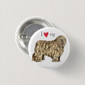 Ik hou van Bergamasco Ronde Button 3,2 Cm (Voorkant /achterkant)