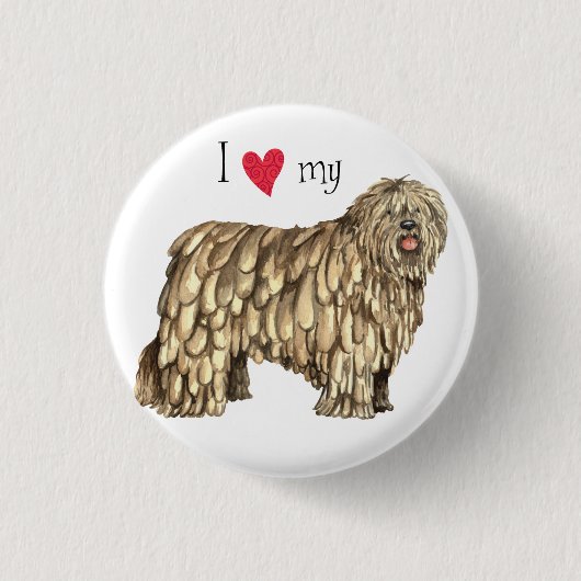 Ik hou van Bergamasco Ronde Button 3,2 Cm (Voorkant)