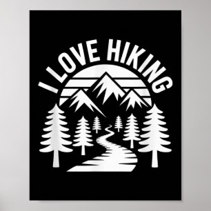 Ik hou van bergavontuur natuur wandelen poster