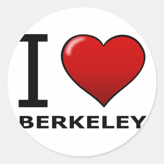 IK HOU VAN BERKELEY, CALIFORNIË RONDE STICKER (Voorkant)