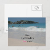 Ik hou van Bermuda's roze zand! Briefkaart (Voorkant / Achterkant)