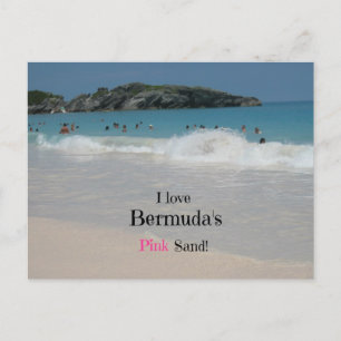 Ik hou van Bermuda's roze zand! Briefkaart