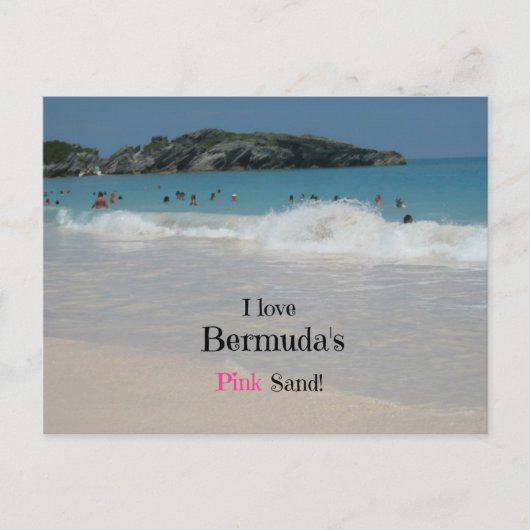 Ik hou van Bermuda's roze zand! Briefkaart (Voorkant)