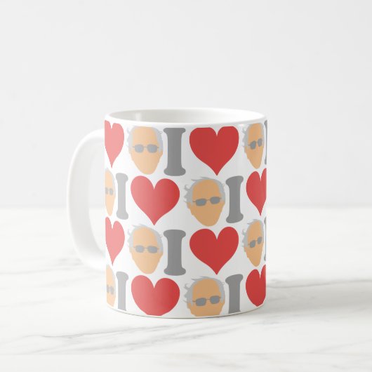 Ik hou van Bernie Sanders Koffiemok (Voorkant links)