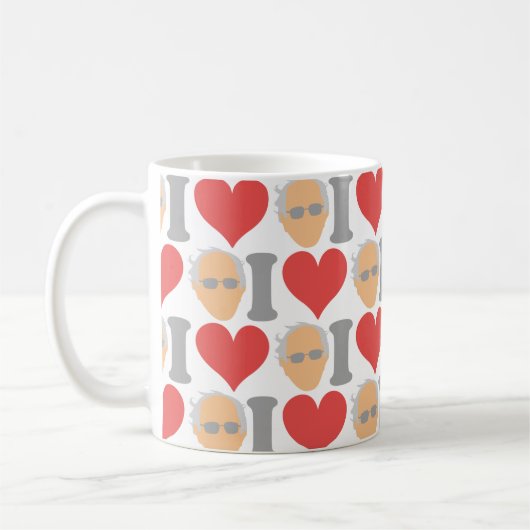 Ik hou van Bernie Sanders Koffiemok (Links)