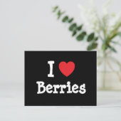 Ik hou van Berries hart T-Shirt Briefkaart (Staand voorkant)