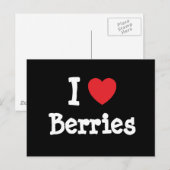 Ik hou van Berries hart T-Shirt Briefkaart (Voorkant / Achterkant)