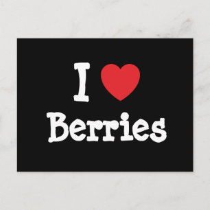 Ik hou van Berries hart T-Shirt Briefkaart