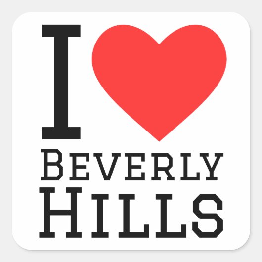 Ik hou van Beverly Hills Vierkante Sticker (Voorkant)