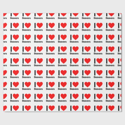 Ik hou van bevers cadeaupapier (Vlak)