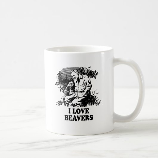 Ik hou van bevers koffiemok (Rechts)