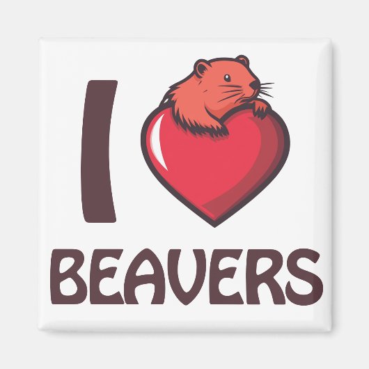 Ik hou van bevers magneet (Voorkant)
