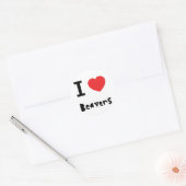 Ik hou van bevers ronde sticker (Envelop)