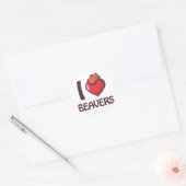Ik hou van bevers ronde sticker (Envelop)