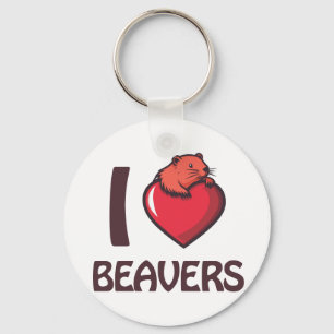 Ik hou van bevers sleutelhanger
