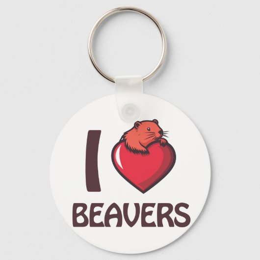 Ik hou van bevers sleutelhanger (Voorkant)
