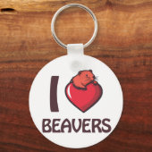 Ik hou van bevers sleutelhanger (Voorkant)