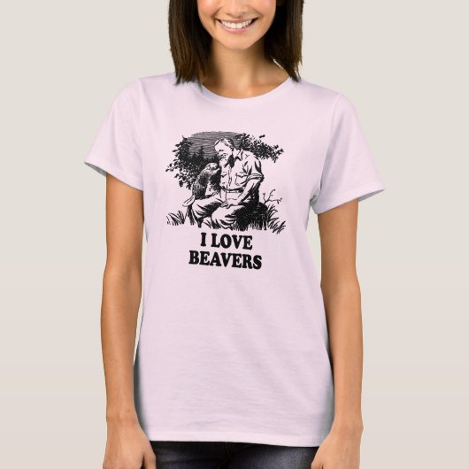 Ik hou van bevers t-shirt (Voorkant)