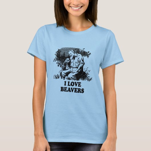 Ik hou van bevers t-shirt (Voorkant)