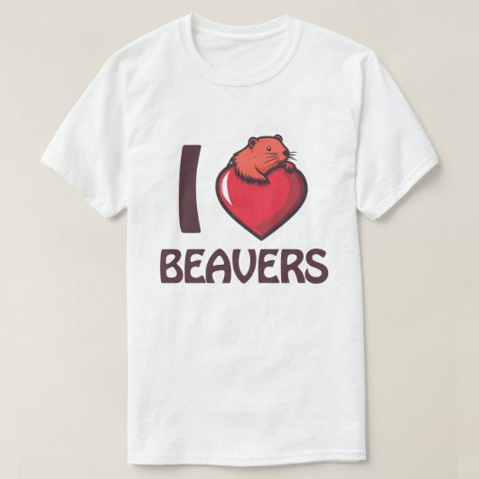 Ik hou van bevers t-shirt (Design voorkant)
