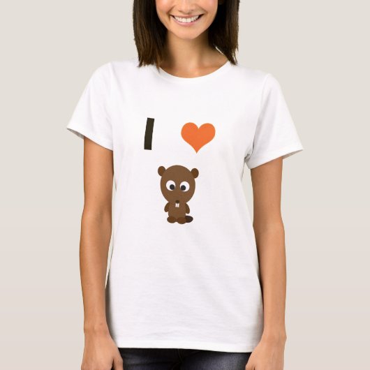 Ik hou van bevers t-shirt (Voorkant)