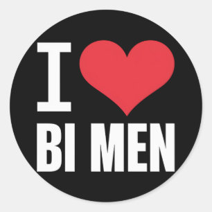 Ik hou van Bi mij Biseksuele Mannen Bi trots Bisek Ronde Sticker