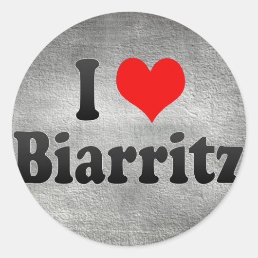 Ik hou van Biarritz, Frankrijk Ronde Sticker (Voorkant)