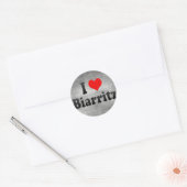 Ik hou van Biarritz, Frankrijk Ronde Sticker (Envelop)