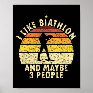 Ik hou van Biathlon Funny Biathlonist Wintersport Poster