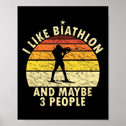 Ik hou van Biathlon Funny Biathlonist Wintersport  Poster (Voorkant)