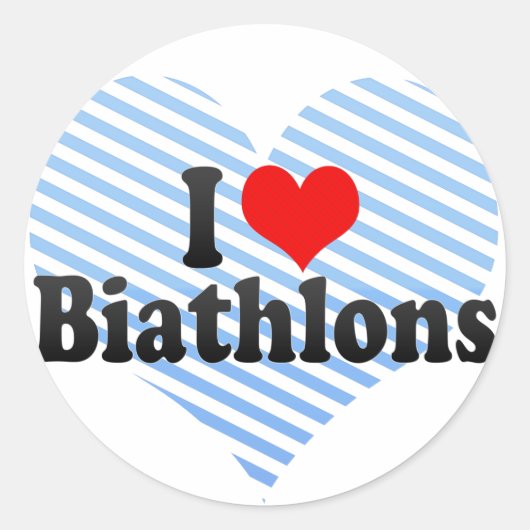 Ik hou van Biathlons Ronde Sticker (Voorkant)