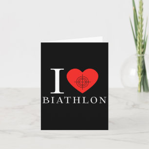 Ik hou van biatlon skiën schieten biatleet kaart