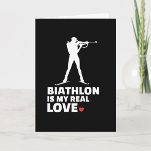 Ik hou van biatlon Stylish biathlon silhouette Kaart