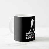 Ik hou van biatlon Stylish biathlon silhouette Koffiemok (Voorkant links)