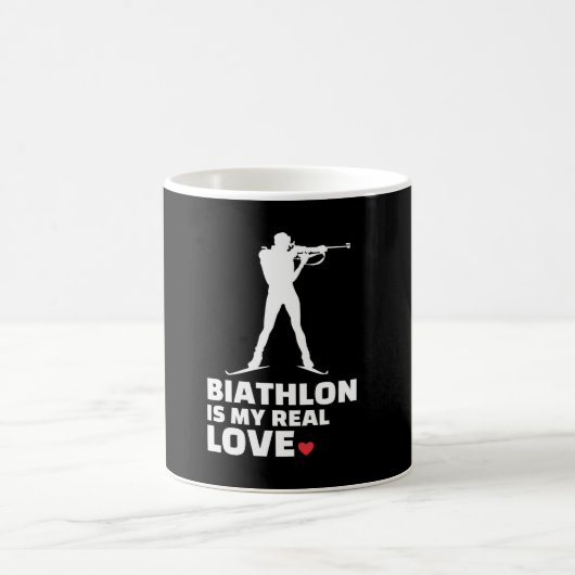 Ik hou van biatlon Stylish biathlon silhouette Koffiemok (Center)