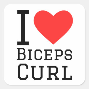 Ik hou van biceps curl vierkante sticker
