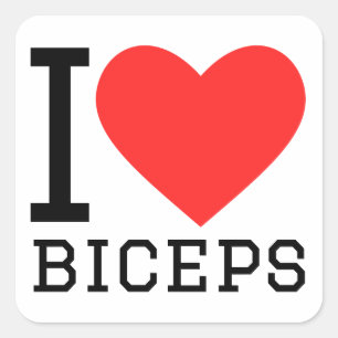Ik hou van biceps vierkante sticker