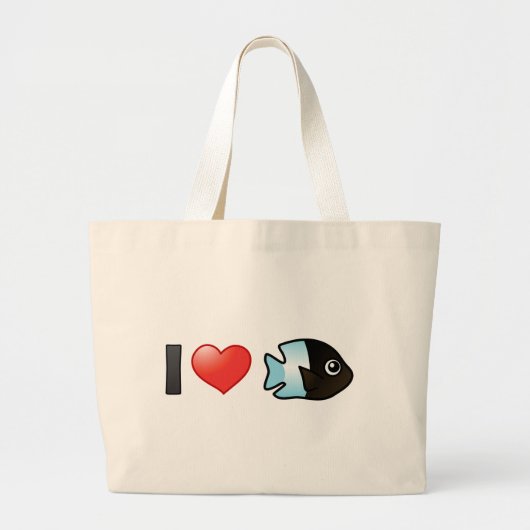 Ik hou van bicolor damselfish grote tote bag (Voorkant)