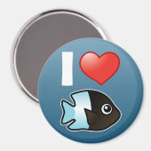 Ik hou van bicolor damselfish magneet (Voorkant / Achterkant)
